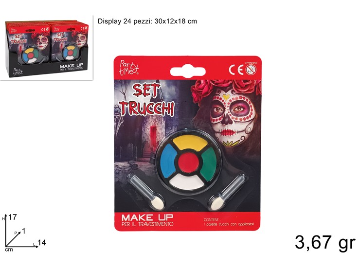 TRUCCO 5COLORI C/PENNELLI BLISTER OEM08 - Halloween > Trucchi - Ingrosso B2B Magazzini Scatigna