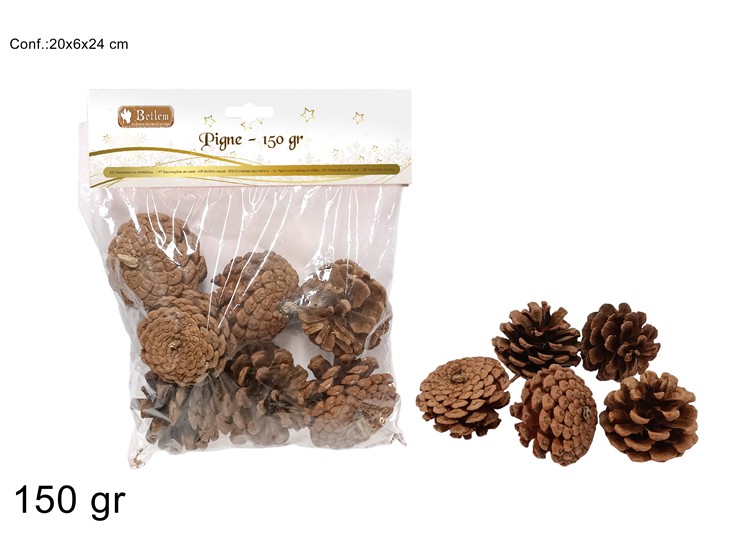 BUSTA PIGNE Gr.150 - Natale > Nativita Accessori > Pigne - Ingrosso B2B Magazzini Scatigna