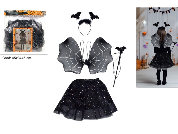 VESTITO STREGHETTA PIPISTRELLO 2014231 - Eventi > Halloween > Vestiti Accessori - Ingrosso B2B Magazzini Scatigna