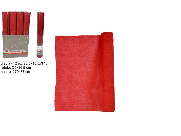ROTOLO JUTA ROSSO Cm.36270 LCH15-020-32 - Natale > Confezionamento > Nastri E Rotoli - Ingrosso B2B Magazzini Scatigna