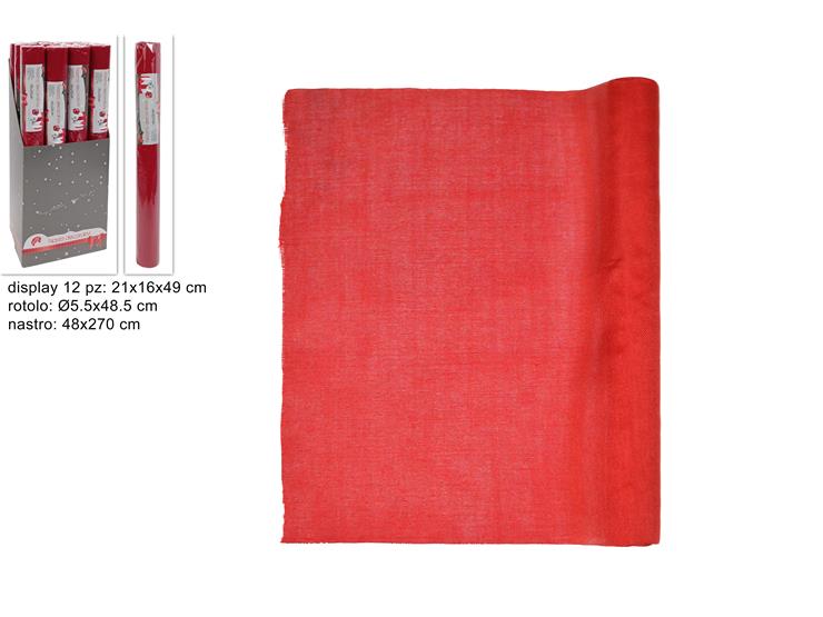ROTOLO JUTA ROSSO Cm.48270 LCH15-020-27 - Natale > Confezionamento > Nastri E Rotoli - Ingrosso B2B Magazzini Scatigna