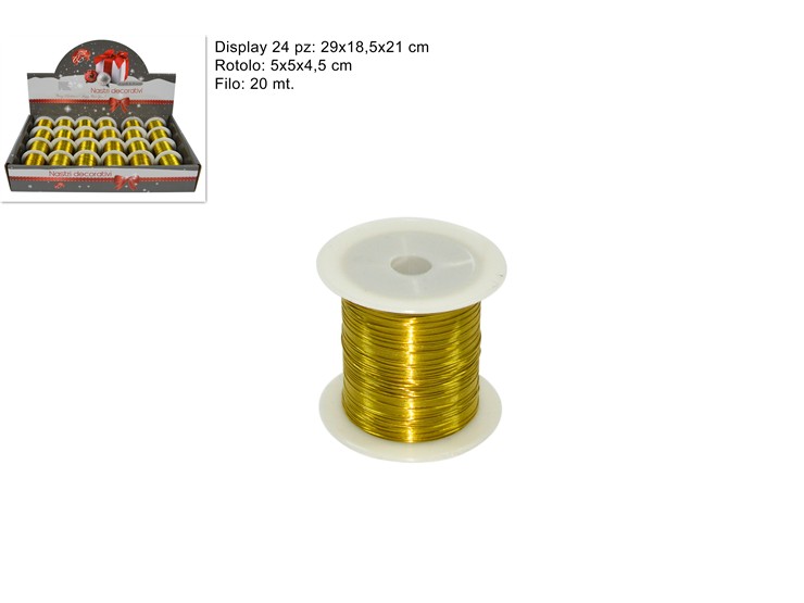 FILO METALLO ORO Mt.20 Art.789867(GOLD) - Eventi > Compleanno > Accessori Confezionamento - Ingrosso B2B Magazzini Scatigna