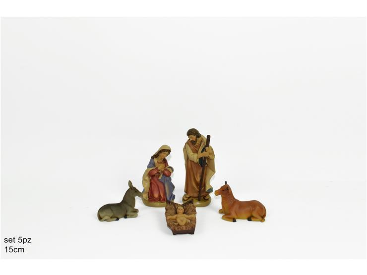 NATIVITA' SET Pz.5 Cm.15 58503,S/5 - Natale > Nativita Personaggi > Personaggi Nativita Completi - Ingrosso B2B Magazzini Scatigna
