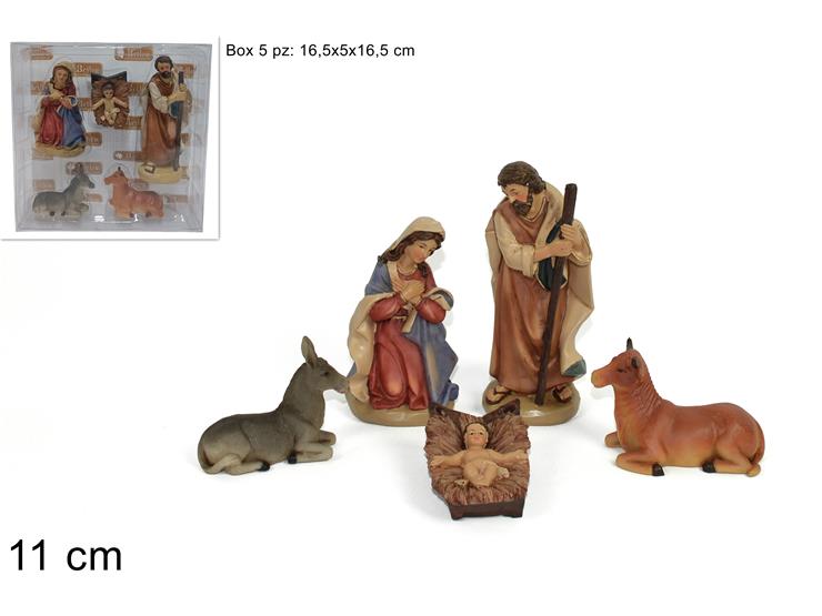 NATIVITA' SET Pz.5 Cm.11 58504,S/5 - Natale > Nativita Personaggi > Personaggi Nativita Completi - Ingrosso B2B Magazzini Scatigna