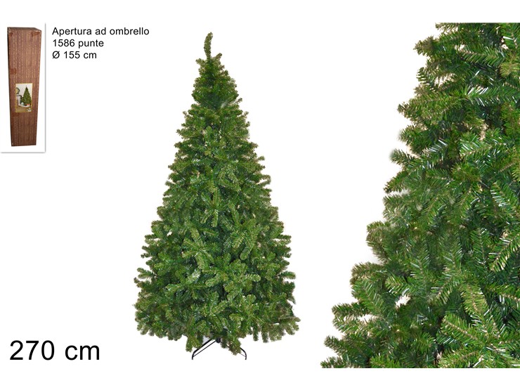PINO IMPERATORE Cm.270 1586P.PVQ395BS9' - Natale > Alberi > Verdi - Ingrosso B2B Magazzini Scatigna