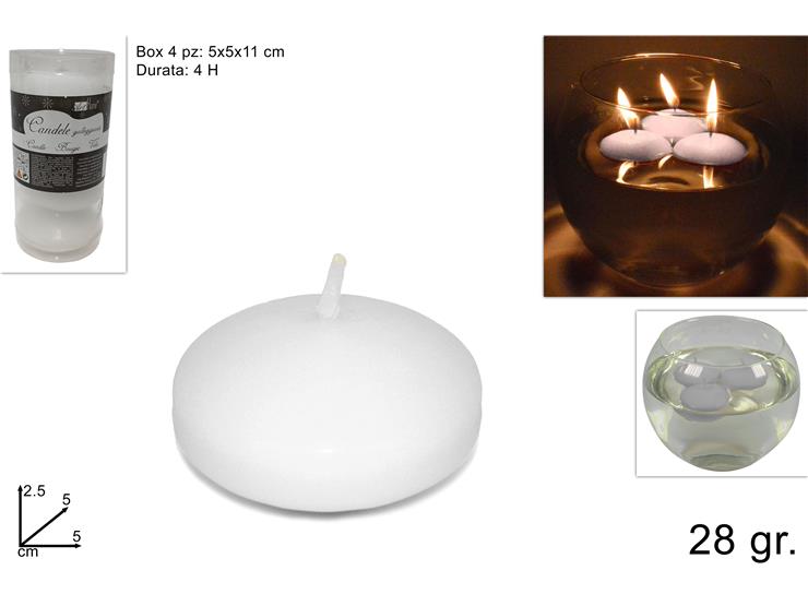 CANDELE GALLEGG.BIANCHE Pz.4 Gr.28 Q28/4 - Everyday > Candele > Candele Tealight - Ingrosso B2B Magazzini Scatigna