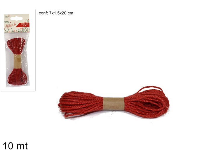 CORDA JUTA COL.ROSSO Mt.10 KM-0007  - Natale > Confezionamento > Nastri E Rotoli - Ingrosso B2B Magazzini Scatigna