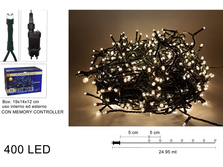MINILUCC.400LED BIANCO CAL.USO EST.IP-44 - Natale > Luci Esterno > Minilucciole - Ingrosso B2B Magazzini Scatigna