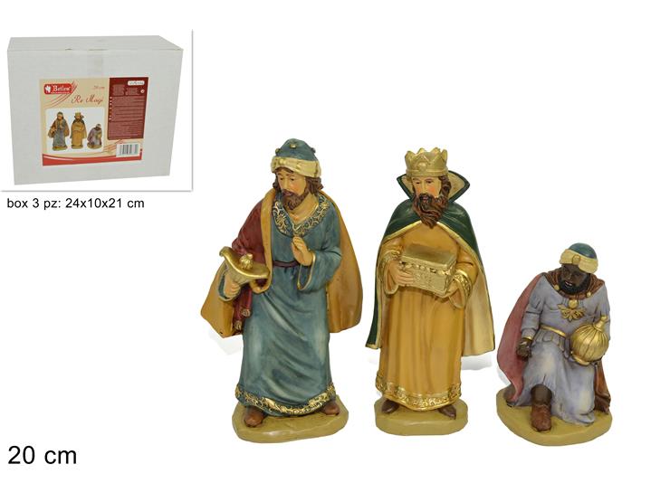 RE MAGI SET Pz.3 Cm.20 Art.56488,S/3 - Natale > Nativita Personaggi > Re Magi - Ingrosso B2B Magazzini Scatigna