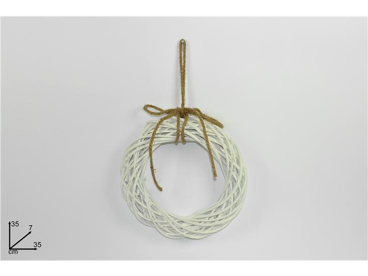 DIETROPORTA BIANCO Cm.35 Art.RY15158-4 - Natale > Dietroporta E Vetrofanie > Ghirlande A Corona - Ingrosso B2B Magazzini Scatigna
