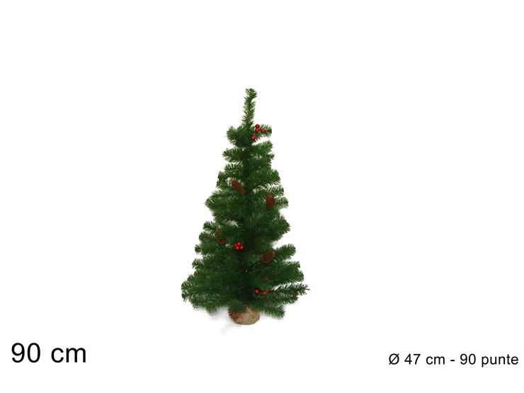 ALBERO C/BACCHE/PIGNE Cm.90 90P.C/BAS.JU - Natale > Alberi > Alberelli - Ingrosso B2B Magazzini Scatigna
