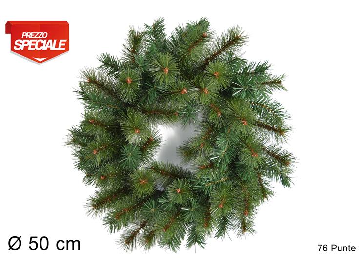 DIETROPORTA Cm.50 76PUNTE WV1E676 - Natale > Dietroporta E Vetrofanie > Ghirlande A Corona - Ingrosso B2B Magazzini Scatigna