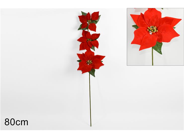 STELO 3FIORI STELLA DI NATALE XY15-2054 - Natale > Bacche E Fiori > Set Stella Di Natale - Ingrosso B2B Magazzini Scatigna