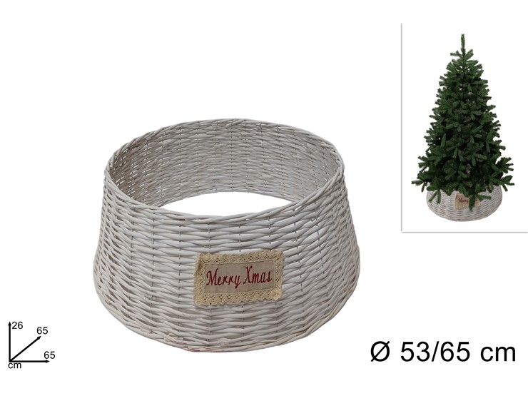 CESTA BIANCA COPRIB.ALBERO 5326 L56067A - Natale > Alberi Accessori > Copribase Albero - Ingrosso B2B Magazzini Scatigna