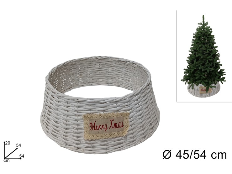 CESTA BIANCA COPRIB.ALBERO 4520 L56067B - Natale > Alberi Accessori > Copribase Albero - Ingrosso B2B Magazzini Scatigna