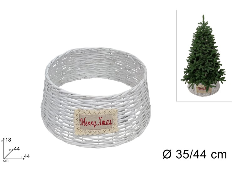 CESTA BIANCA COPRIB.ALBERO 3518 L56067C - Natale > Alberi Accessori > Copribase Albero - Ingrosso B2B Magazzini Scatigna