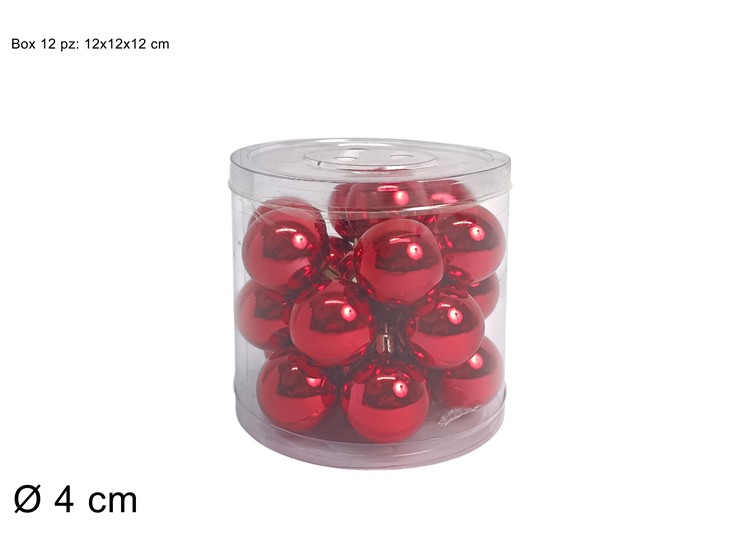 PALLE IN BOX PVC ROSSO Cm4 Pz.21 3A21E03 - Natale > Sfere > Lucide - Ingrosso B2B Magazzini Scatigna