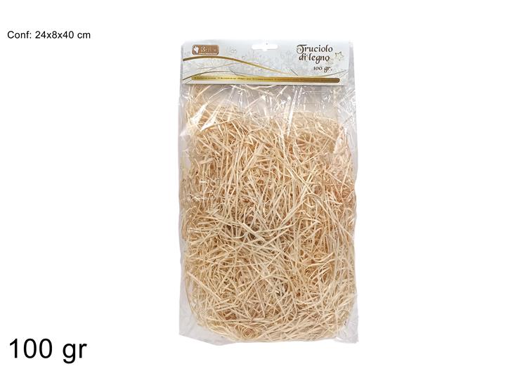TRUCIOLO LEGNO Gr.100 DXQ23-027 - Confezionamento > Kit Ceste > Paglia 1 - Ingrosso B2B Magazzini Scatigna