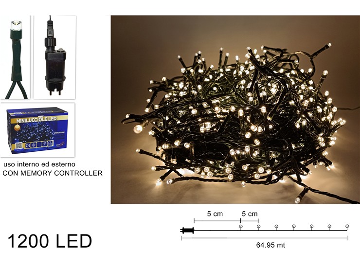 MINILUCC.1200LED BIANC.CAL.C/GIOC.LUC.44 - Natale > Luci Esterno > Minilucciole - Ingrosso B2B Magazzini Scatigna