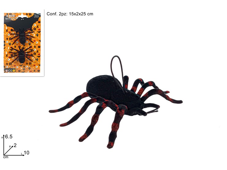 RAGNI PLASTICA SET Pz.2  YS0549 - Eventi > Halloween > Mostri E Animaletti - Ingrosso B2B Magazzini Scatigna