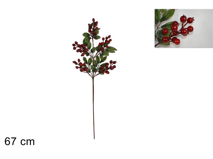 STELO 5 RAMI DI BACCHE C/FOGLIE XY16-436 - Natale > Bacche E Fiori > Spilloni Bacche - Ingrosso B2B Magazzini Scatigna