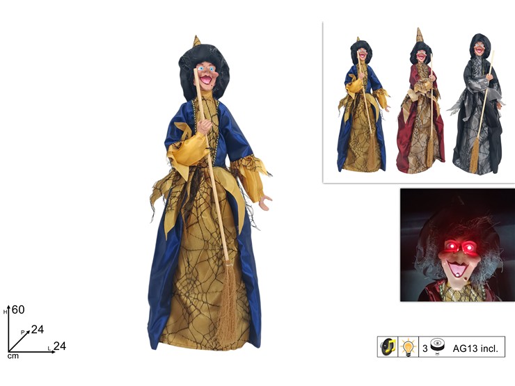 BEFANA C/TESS.RAGN.RASO SUON.Cm60 18002A - Epifania > Befane > Pupazzi - Ingrosso B2B Magazzini Scatigna