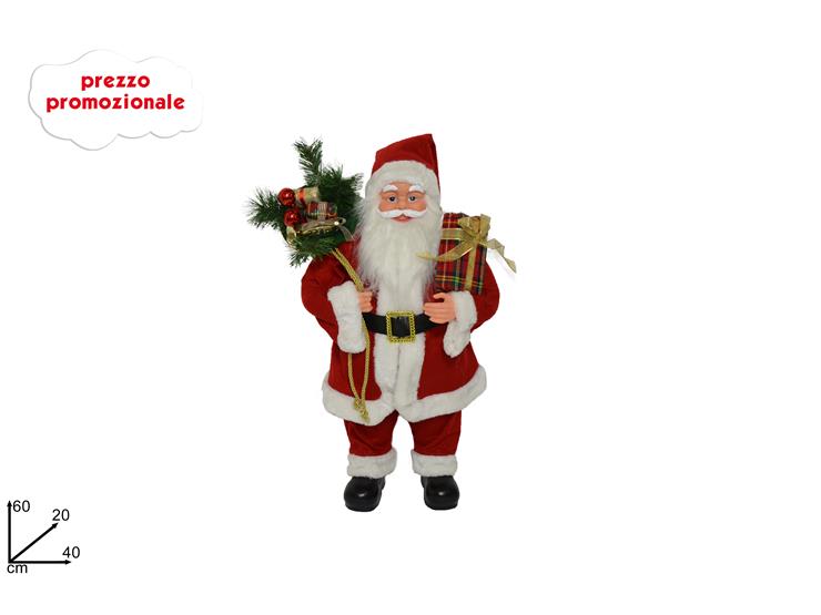 BABBO NATALE C/SACCO DONI Cm.60 YS17009E - Natale > Decorazioni Grande Formato > Babbo Natale - Ingrosso B2B Magazzini Scatigna