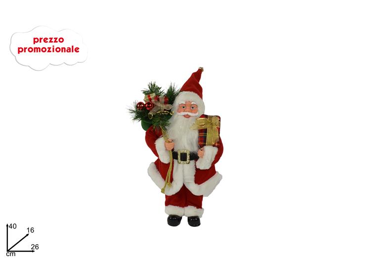 BABBO NATALE C/SACCO DONI Cm.40 YS17009F - Natale > Babbo Natale > Personaggi - Ingrosso B2B Magazzini Scatigna