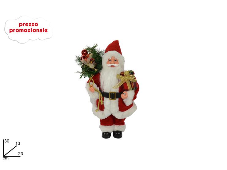 BABBO NATALE Cm.30 C/SACCO DONI YS17009G - Natale > Babbo Natale > Personaggi - Ingrosso B2B Magazzini Scatigna