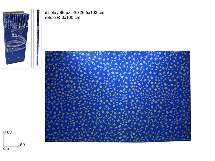 CARTA CIELO METALLIZZATA 100150 JL-1705 - Natale > Nativita Accessori > Carta Presepe - Ingrosso B2B Magazzini Scatigna