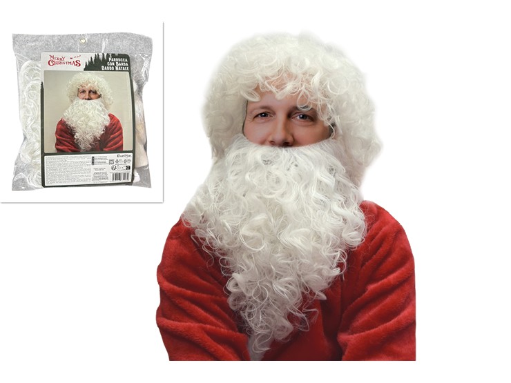 PARRUCCA C/BARBA BABBO NATALE FC2102JZ - Natale > Costumii Accessori > Barbe - Ingrosso B2B Magazzini Scatigna
