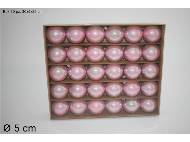 BOX 30PALLE PERLATE ROSA Cm.5 SC5052-P-P - Natale > Sfere > Lucide - Ingrosso B2B Magazzini Scatigna