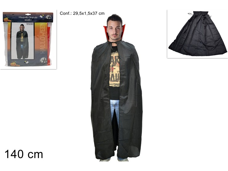 MANTELLO DRACULA ADULTO Cm140 T.U.NOK078 - Eventi > Halloween > Vestiti Accessori - Ingrosso B2B Magazzini Scatigna