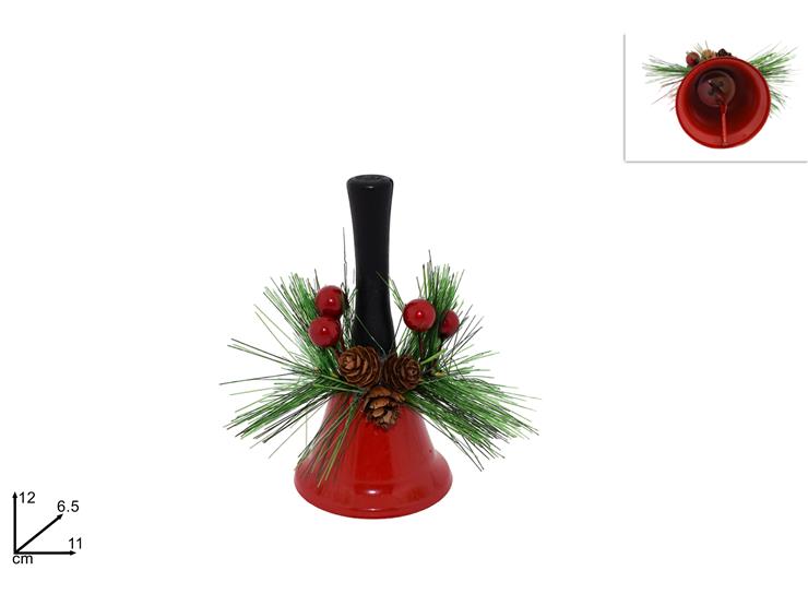 CAMPANELLA C/RAMET.BACC.E PIGN.ROSSO 210 - Natale > Addobbi > Campanelli - Ingrosso B2B Magazzini Scatigna