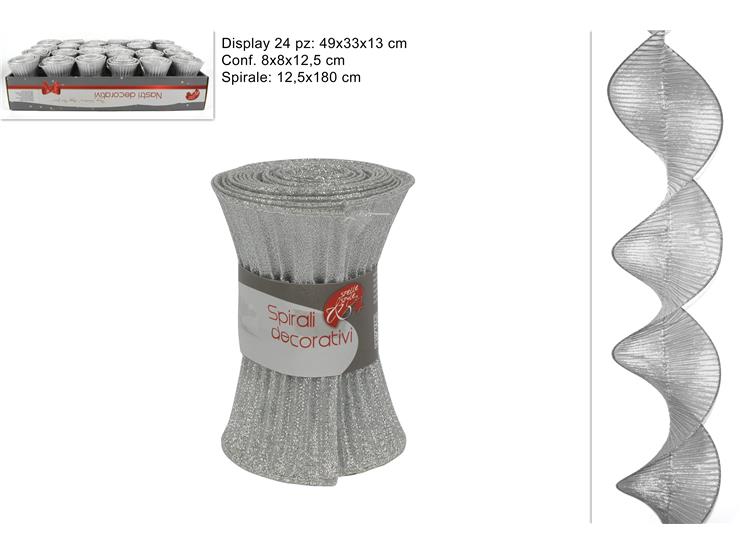 DECOR.TESS.SPIR.SILVER Cm12,5180 171688 - Confezionamento > Nastri E Rotoli > Spirali - Ingrosso B2B Magazzini Scatigna