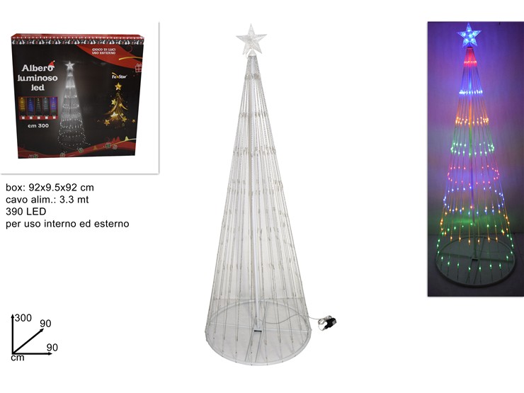 ALBERO LUMIN.Cm300 390LED C/GIOCO LUC.ES - Natale > Luci Varie > Alberi - Ingrosso B2B Magazzini Scatigna