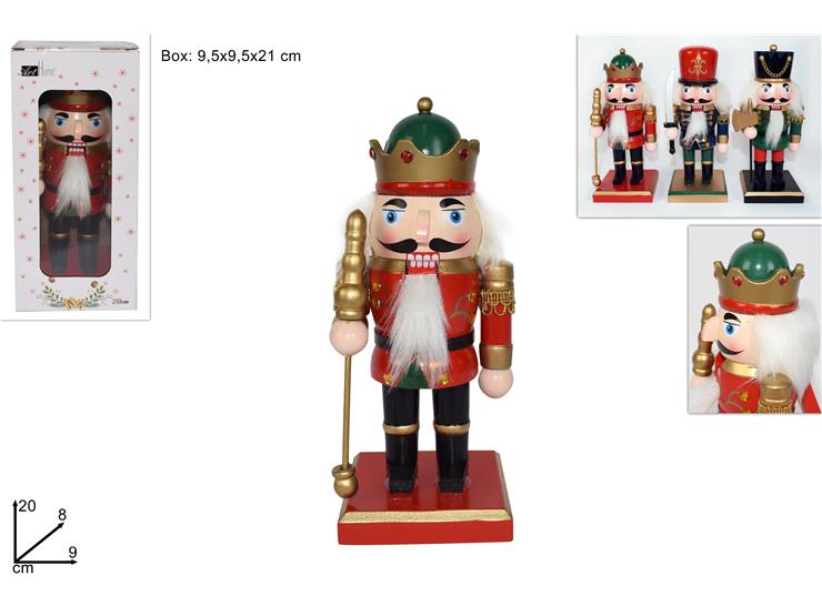 SOLDATO SCHIACCIAN.LEGNO Cm20 3AS.58202 - Natale > Decorazioni Da Interno > Personaggi - Ingrosso B2B Magazzini Scatigna