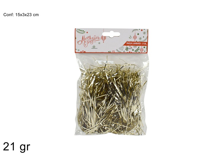 PAGLIA LAMINATA ORO Gr.21 TR001-21G/GOLD - Natale > Confezionamento > Kit Ceste - Ingrosso B2B Magazzini Scatigna