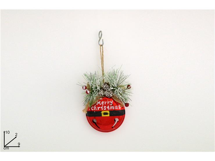 CAMPAN.MERRY XMAS APPEND.ROSSO Cm9 18110 - Natale > Appendini Albero > Appendini Campanelli - Ingrosso B2B Magazzini Scatigna