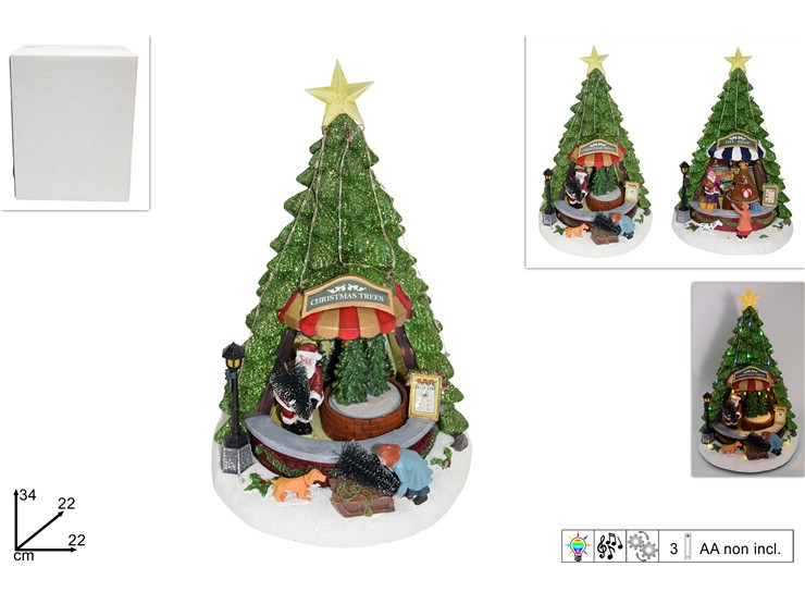 GIOSTR.ALBERO NATAL.C/BAB.NATAL.DF63488 - Natale > Giostrine > Batteria - Ingrosso B2B Magazzini Scatigna