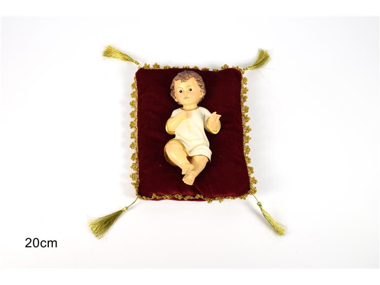 GESU' BAMBINO SU CUSCIN.C/VEST.Cm20 9185 - Natale > Nativita Personaggi > Bambinello - Ingrosso B2B Magazzini Scatigna