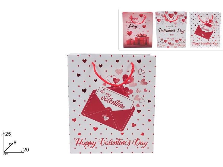 BUSTA REGALO S.VALENTINO 25208 YD19-QR - Eventi > San Valentino > Accessori Confezionamento - Ingrosso B2B Magazzini Scatigna