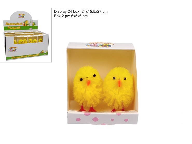 COPPIA PULCINI IN DISPLAY 15BY630-5(YELL - Eventi > Pasqua > Pulcini - Ingrosso B2B Magazzini Scatigna