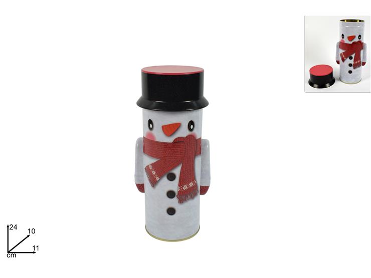 BARATT.PUPAZZO DI NEVE LATTA Cm24 TMA055 - Natale > Tavola > Scatole Latta - Ingrosso B2B Magazzini Scatigna