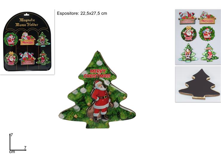 CALAMITE IN LEGNO C/SOGG.NATAL.BSDE1004 - Natale > Decorazioni Da Interno > Calamite - Ingrosso B2B Magazzini Scatigna