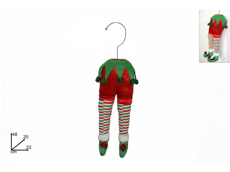 GAMBE ELFO Cm.48 DECORAZ.NATALE PL17990 - Natale > Babbo Natale > Appendini - Ingrosso B2B Magazzini Scatigna