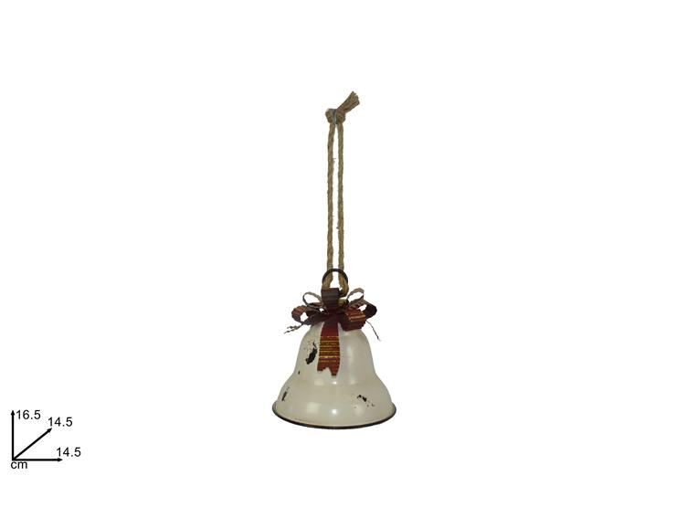 CAMPANA METALLO BIANCA Cm.1418 XJY19B01 - Natale > Appendini Albero > Appendini Campane 01 - Ingrosso B2B Magazzini Scatigna