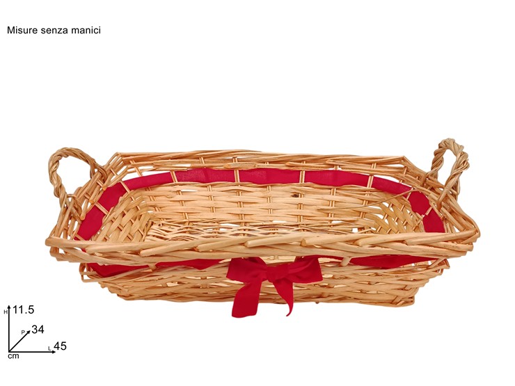 CESTA RETTAN.C/FIOC.ROSSO 4534 LQ231110 - Confezionamento > Ceste Vimini > Grandi - Ingrosso B2B Magazzini Scatigna