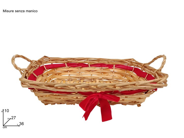 CESTA RETT.ORO C/FIOC.ROSSO 3627 HL8811 - Confezionamento > Ceste Vimini > Grandi - Ingrosso B2B Magazzini Scatigna