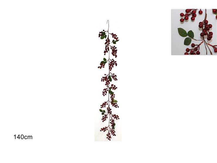 GHIRLANDA BACCHE Cm.140 Art.B9M-123 - Natale > Ghirlande E Fili > Ghirlande Verticali - Ingrosso B2B Magazzini Scatigna